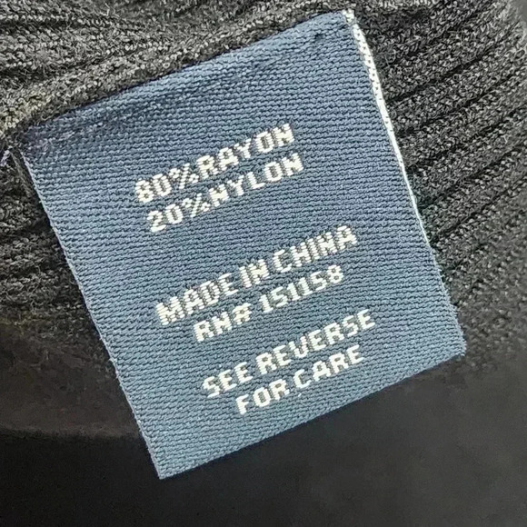 NWT 525 America Off Shoulder Ribbed Mini Sweater Dress Black L - Picture 10 of 11